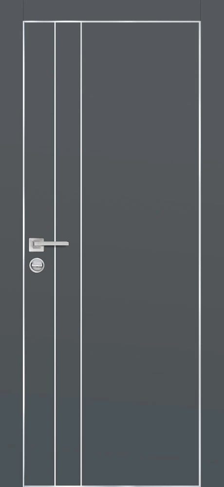 Фото Межкомнатная дверь PX-14  AL кромка с 4-х ст. Графит матовый