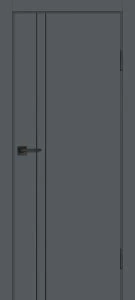 Межкомнатная дверь P-20 AL черный молдинг Графит матовый