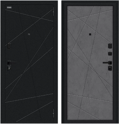 Дверь Браво Граффити-5/SBlack Букле черное/Slate Art