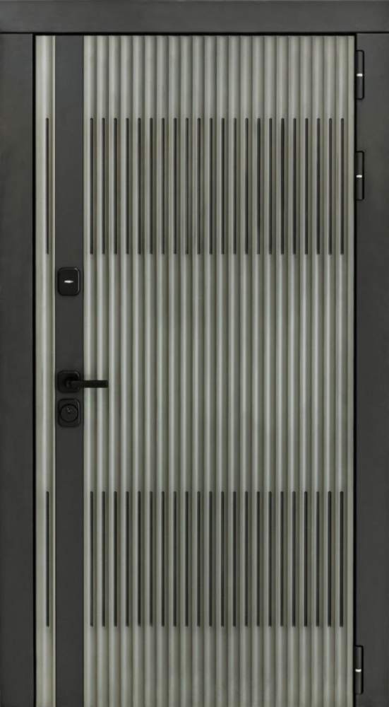 Входная дверь ДвериПРО Elfy Д-19 (16мм, Грецкий орех + черная патина винорит) DPRO196659 внешняя сторона