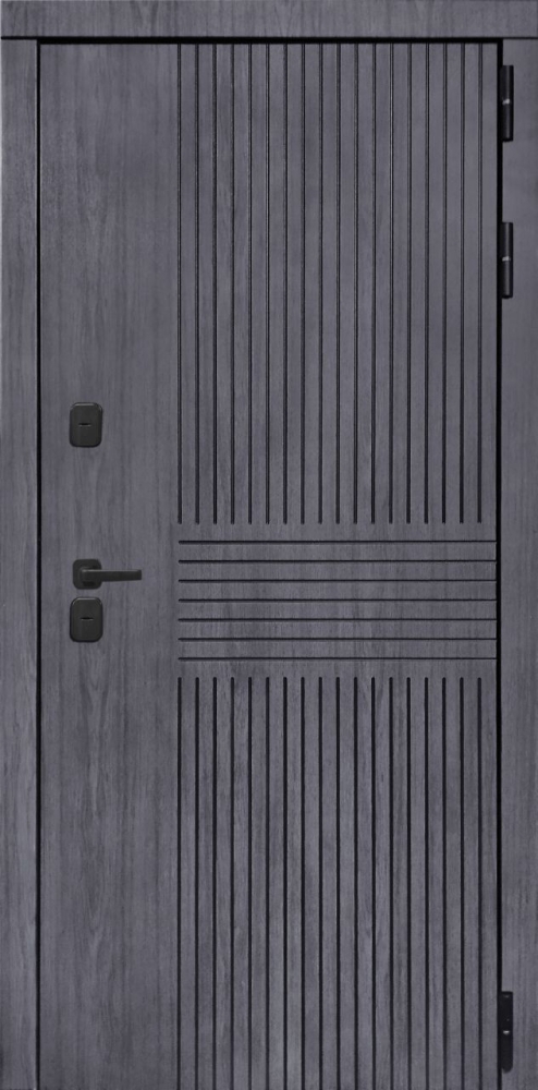 Входная дверь ДвериПРО Берген СБ-1 (ст. белое, 16мм, беленый дуб) DPRO195821 внешняя сторона